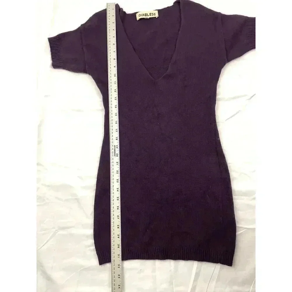 Diabless‎ Plum Purple Soft Sweater Top Small Short Sleeve